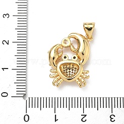 Brass Micro Pave Cubic Zirconia Pendants&nbsp;KK-P330-01B-G