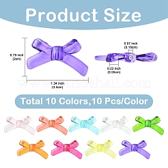 100Pcs 10 Colors Transparent Acrylic Beads&nbsp;TACR-YW0003-32