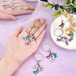 2 Sets Printed Alloy Enamel Keychains&nbsp;KEYC-OC0001-29