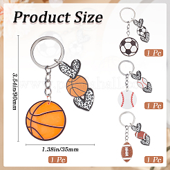 4Pcs 4 Styles Acrylic Keychains&nbsp;AJEW-SP0001-36