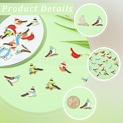 24Pcs 6 Styles Alloy Enamel Bird Connector Charms&nbsp;ENAM-SC0007-53