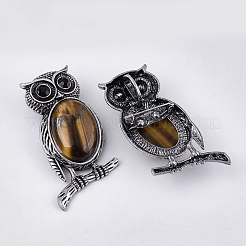 Natural Tiger Eye Brooches/Pendants&nbsp;G-S353-05M