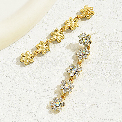 Real 18K Gold Plated Brass Micro Pave Cubic Zirconia Dangle Stud Earrings for Women&nbsp;TR0164-3