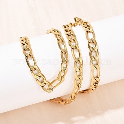 6MM 304 Stainless Steel Figaro Chain Necklaces for Women&nbsp;NJEW-G177-02G