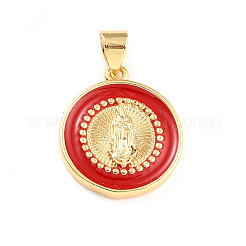 Brass Enamel Pendants&nbsp;KK-P209-02G-RS