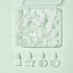 20Pcs 10 Styles Clear Glass Wishing Bottle Pendants&nbsp;GLAA-FS0002-19