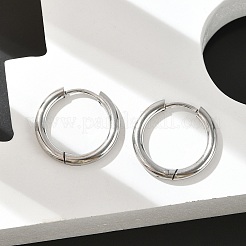 Tarnish Resistant 201 Stainless Steel Huggie Hoop Earrings Findings&nbsp;STAS-F149-33P-B