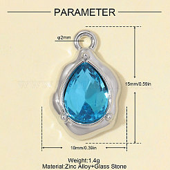 Zinc Alloy with Glass Charms&nbsp;GL-OY001-05P-02