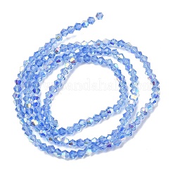 AB Color Plated Transparent Glass Beads Strands&nbsp;GLAA-G127-01E