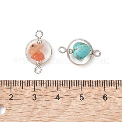 7Pcs 7 Styles Chakra Natural & Synthetic Mixed Gemstone Chip Beaded Links&nbsp;PALLOY-TA00407-02