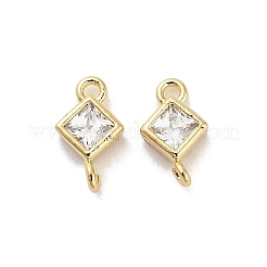 10Pcs Brass Crystal Rhinestone Connector Charms&nbsp;KK-V006-04G-03