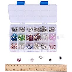 Brass & Alloy Rhinestone & Glass European Beads&nbsp;MPDL-NB0001-02