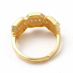 Clear Cubic Zirconia Octagon Adjustable Ring&nbsp;RJEW-H134-01G