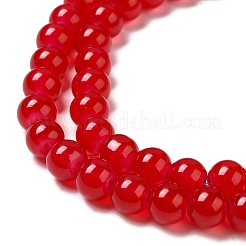 Baking Paint Imitation Jade Glass Round Bead Strands&nbsp;DGLA-Q021-8mm-05