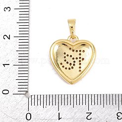 Valentine's Day Brass Micro Pave Clear Cubic Zirconia Pendants&nbsp;KK-H273-31G-04