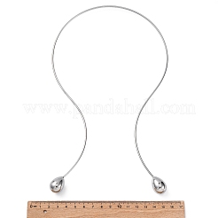 304 Stainless Steel Open Teardrop Choker Necklaces for Women&nbsp;NJEW-C068-01P