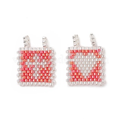 2Pcs 2 Style Handmade Loom Pattern MIYUKI Seed Beads&nbsp;PALLOY-MZ00087