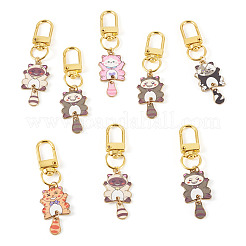 10Pcs Cat Alloy Enamel Pendant Decorations&nbsp;HJEW-TAC0179