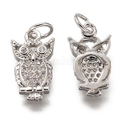 Brass Micro Pave Clear Cubic Zirconia Charms&nbsp;ZIRC-C020-45P