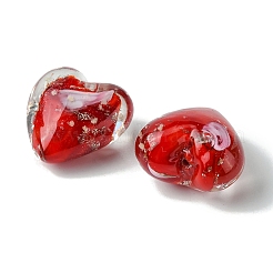 Luminous Handmade Gold Sand Lampwork Beads&nbsp;X-FOIL-B001-04A