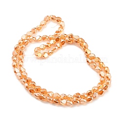 Pearl Luster Plated Electroplate Transparent Glass Beads Strands&nbsp;EGLA-G037-04A-PL03