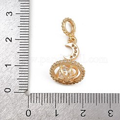 Brass Micro Pave Clear Cubic Zirconia European DanglePendants&nbsp;KK-K407-06P