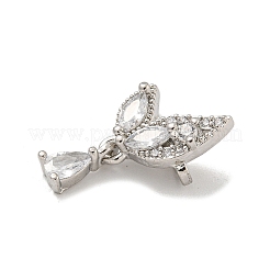Butterfly Shape Brass Clear Cubic Spacer Bars&nbsp;KK-L075-010P