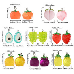 48Pcs 8 Styles Translucent Resin Pendants&nbsp;RESI-GL0001-08
