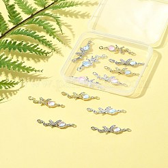 12Pcs 6 Colors Alloy & Glass Butterfly Connector Charms&nbsp;FIND-FS0004-08