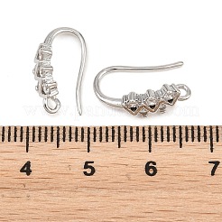 Brass Rhinestone Earring Hooks&nbsp;KK-C261-01E-P