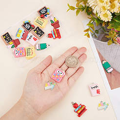 30Pcs 10 Styles Opaque Resin Pendants&nbsp;RESI-SC0002-36