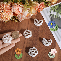 5 Styles Flower & Leaf Plastic Clay Pressed Molds&nbsp;DIY-CP0010-31