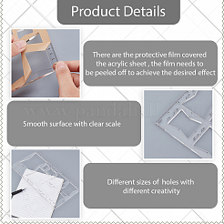 Multifunctional Acrylic Drawing Scale Ruler&nbsp;DIY-WH0496-79B