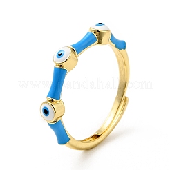 Enamel Evil Eye Adjustable Ring&nbsp;RJEW-I087-01G
