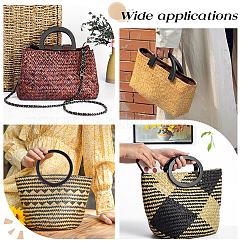 4Pcs 2 Style Wood D-Ring & Round Ring Bag Handles&nbsp;DIY-WR0002-58
