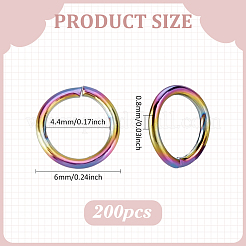 200Pcs 304 Stainless Steel Open Jump Rings&nbsp;STAS-ME0001-81A