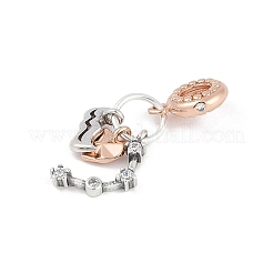 Brass Pendants with Cubic Zirconia European Beads&nbsp;KK-Q015-01A