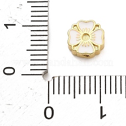 Flower Brass Enamel Bead Rhinestone Settings&nbsp;KK-H527-01G-02