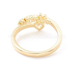 Word Mom Heart Cuff Ring&nbsp;KK-K262-04G