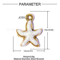 304 Stainless Steel Enamel Pendants&nbsp;STAS-OY015-29G-01