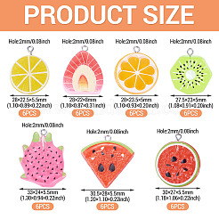 42Pcs 7 Styles Fruit Theme Spray Painted Opaque Resin Pendants&nbsp;RESI-TA0005-52
