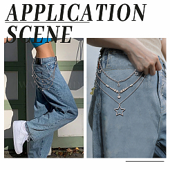 3Pcs Zinc Alloy Star Pendant Layered Necklaces for Women&nbsp;NJEW-GA0001-13