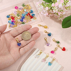 40Pcs 10 Styles Romantic Valentines Ideas Glass Pendants Decorations&nbsp;HJEW-MA00041