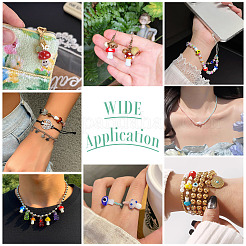 50Pcs 5 Colors Handmade Evil Eye Lampwork Beads Strands&nbsp;LAMP-TA0001-91