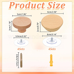 8Pcs 2 Styles Wood Coat Hook&nbsp;AJEW-AR0005-34