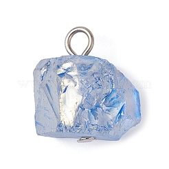 Electroplated Natural Quartz Beads Pendants&nbsp;PALLOY-JF02458-02