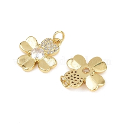 Brass Micro Pave Cubic Zirconia Pendants&nbsp;KK-S526-55G
