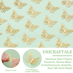 80Pcs Rack Plating 304 Stainless Steel Filigree Connerctor Charms&nbsp;STAS-UN0058-83