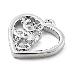 Brass Micro Pave Cubic Zirconia Pendants&nbsp;KK-H511-01P-04