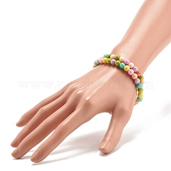 Natural Jade Beaded Stretch Bracelets Set&nbsp;BJEW-JB07789